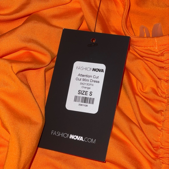 Attention Cut Out Mini Dress -Orange - Picture 6 of 8